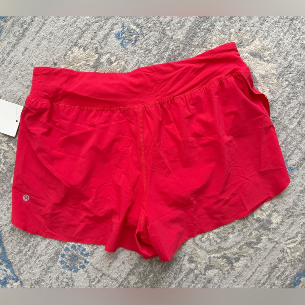 Lululemon Fast and Free High-Rise Classic-Fit Split Short 3" Red Glow (NWT) - Picture 7 of 9